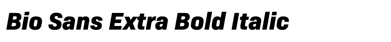 Bio Sans Extra Bold Italic